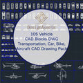 105 Transportation CAD Blocks DWG- Car, Bike, Aircraft AutoCAD Blocks