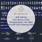 105 Transportation CAD Blocks DWG- Car, Bike, Aircraft AutoCAD Blocks