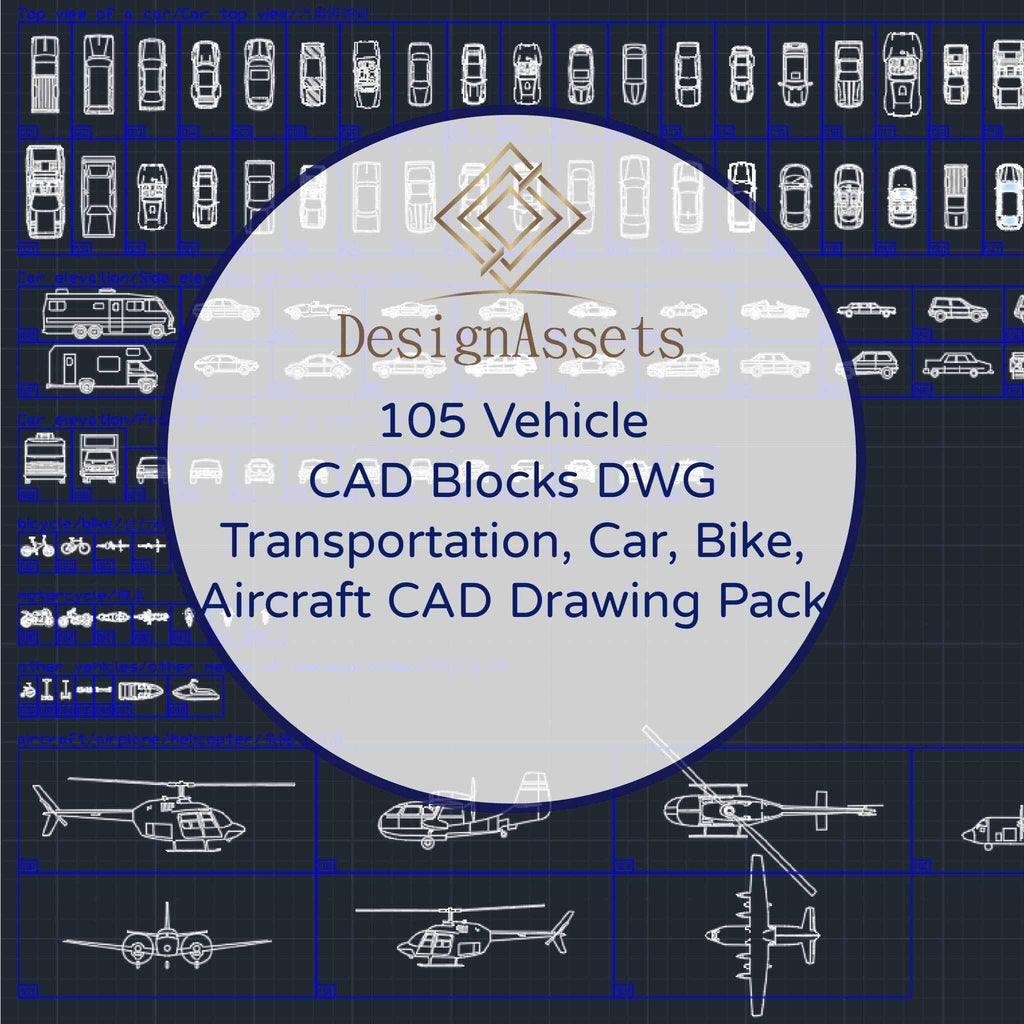 105 Transportation CAD Blocks DWG- Car, Bike, Aircraft AutoCAD Blocks - DesignAssets