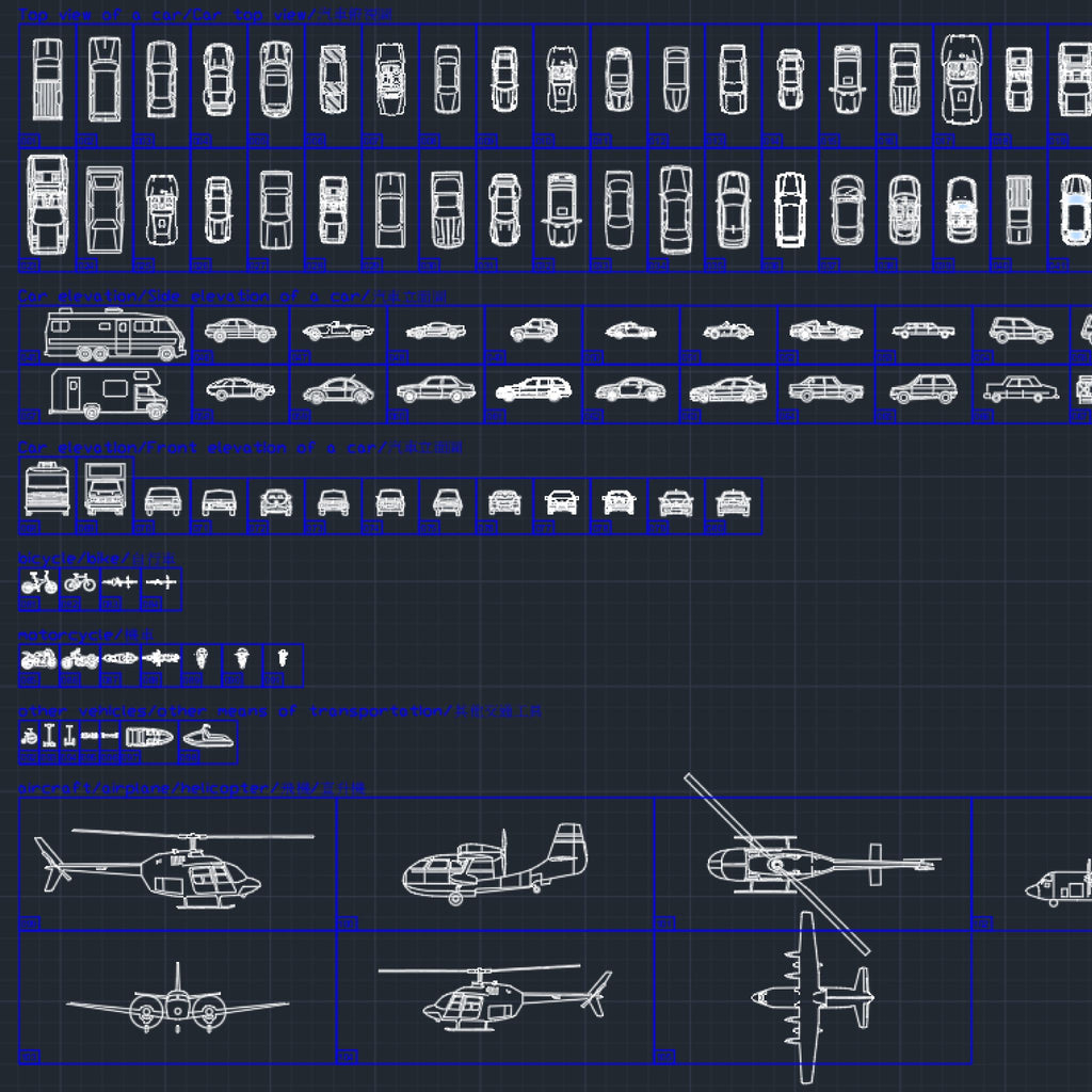 105 Transportation CAD Blocks DWG- Car, Bike, Aircraft AutoCAD Blocks - DesignAssets