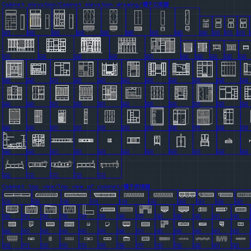 191 Furniture CAD Blocks DWG – Cabinet Top & Elevation | AutoCAD Cabinet Blocks Pack - DesignAssets