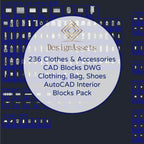 236 Clothes & Accessories CAD Blocks DWG – Clothing, Bag, Shoes | AutoCAD Interior Blocks Pack - DesignAssets