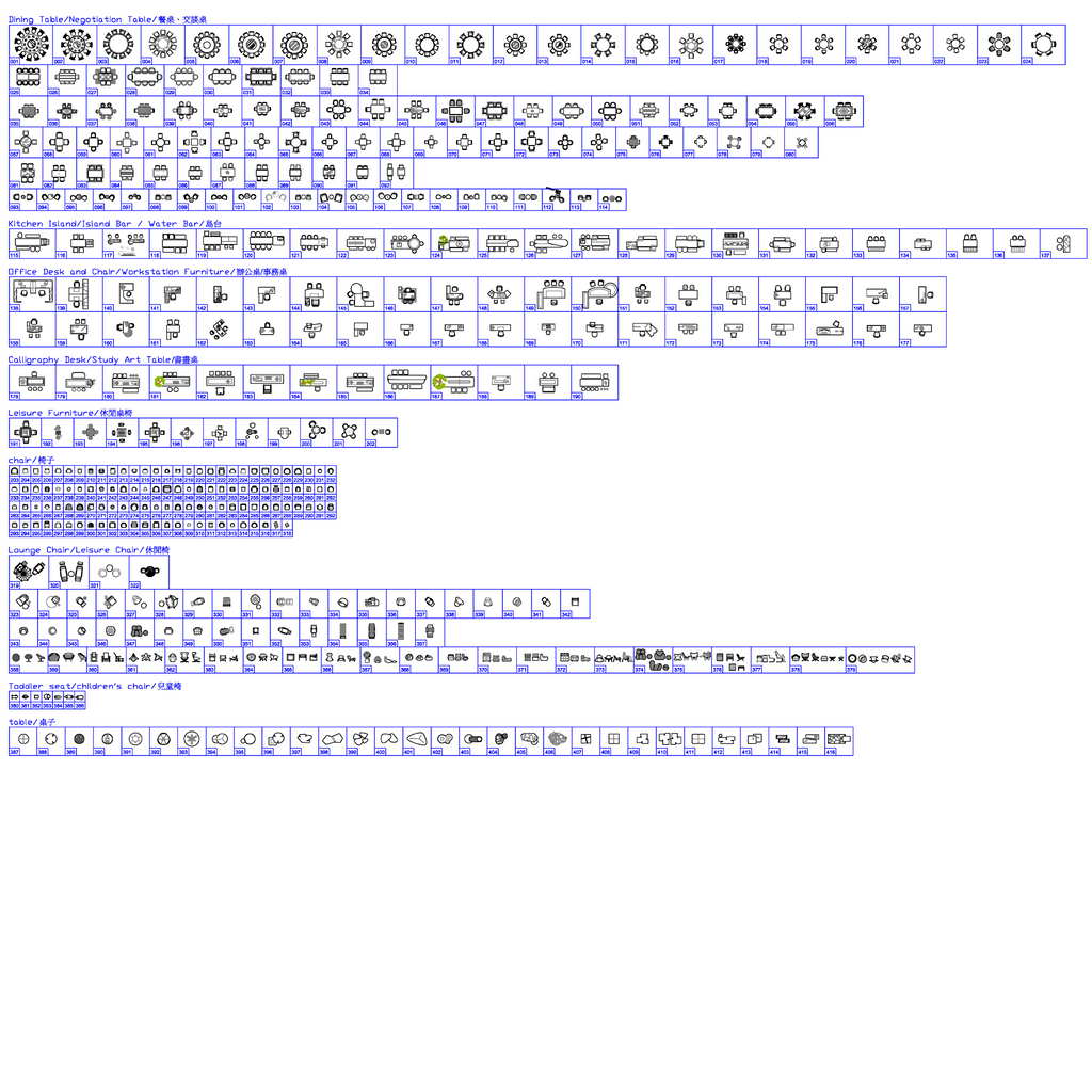 416 Table & Chair CAD Blocks DWG – Dining, Office & Seating | AutoCAD Furniture Blocks Pack - DesignAssets