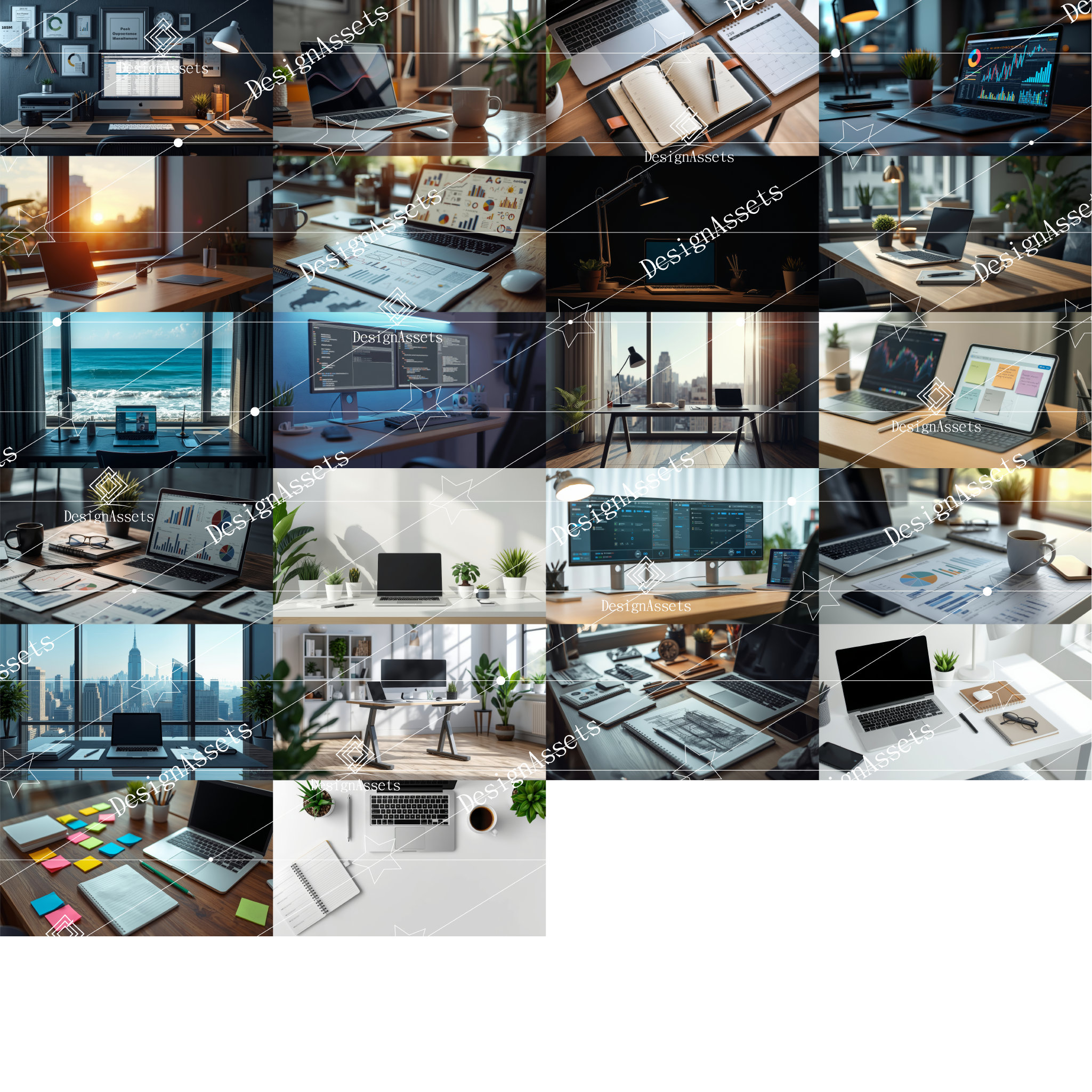 Productivity Workspace Photo Pack (50 Images) – Modern Desk, Laptop & Work Setup - DesignAssets