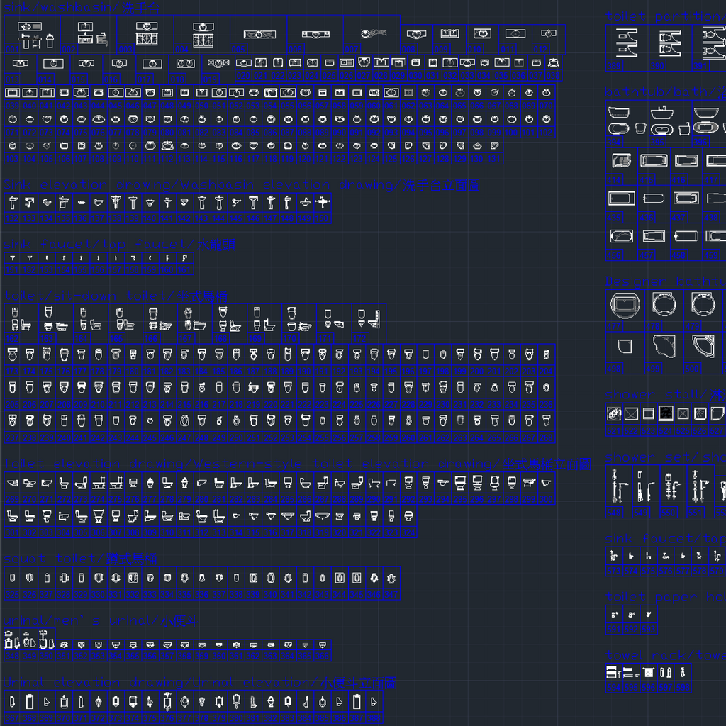 598 Bathroom CAD Blocks DWG – Sink, Toilet, Urinal & Fixtures | AutoCAD Bathroom Blocks Pack - DesignAssets
