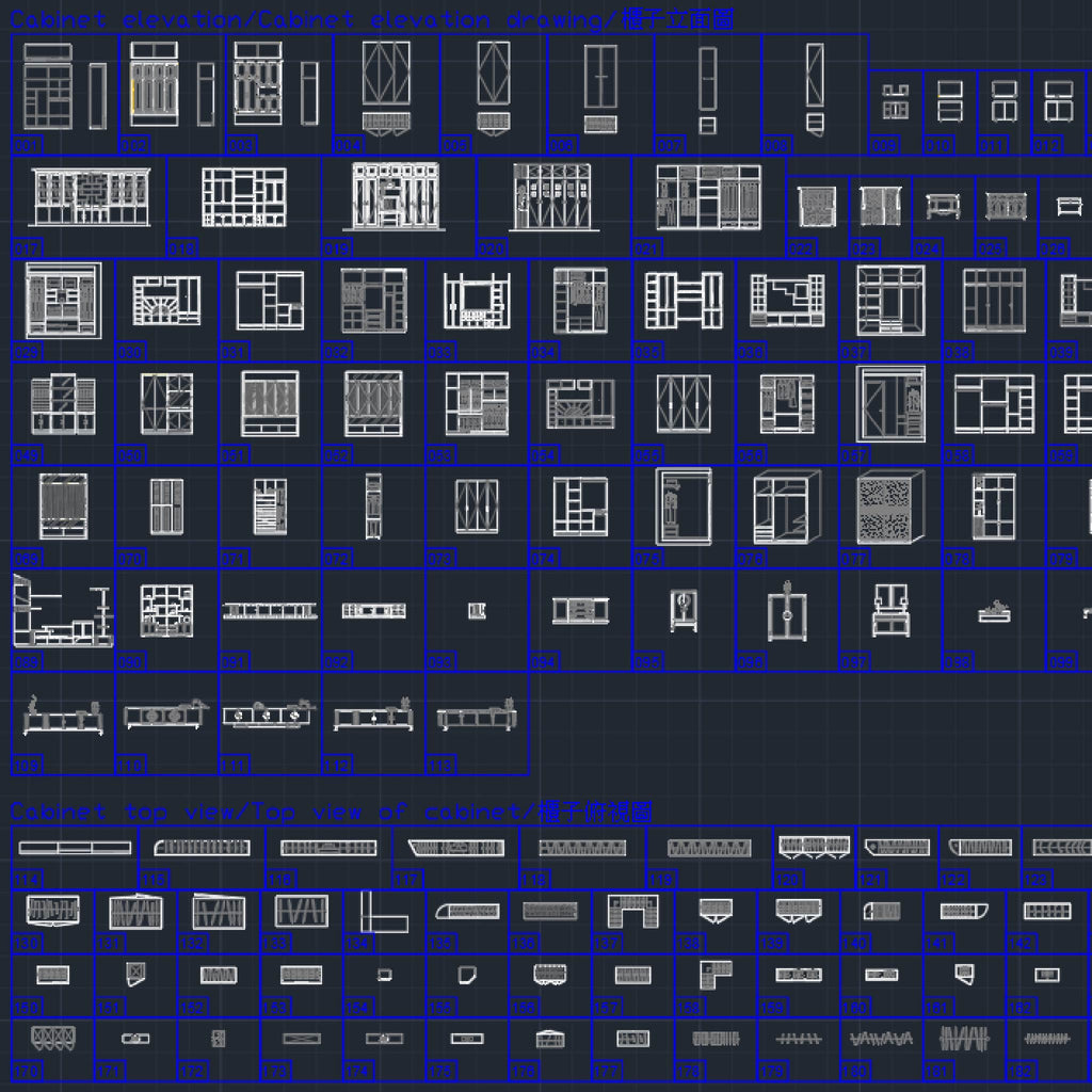 191 Furniture CAD Blocks DWG – Cabinet Top & Elevation | AutoCAD Cabinet Blocks Pack - DesignAssets