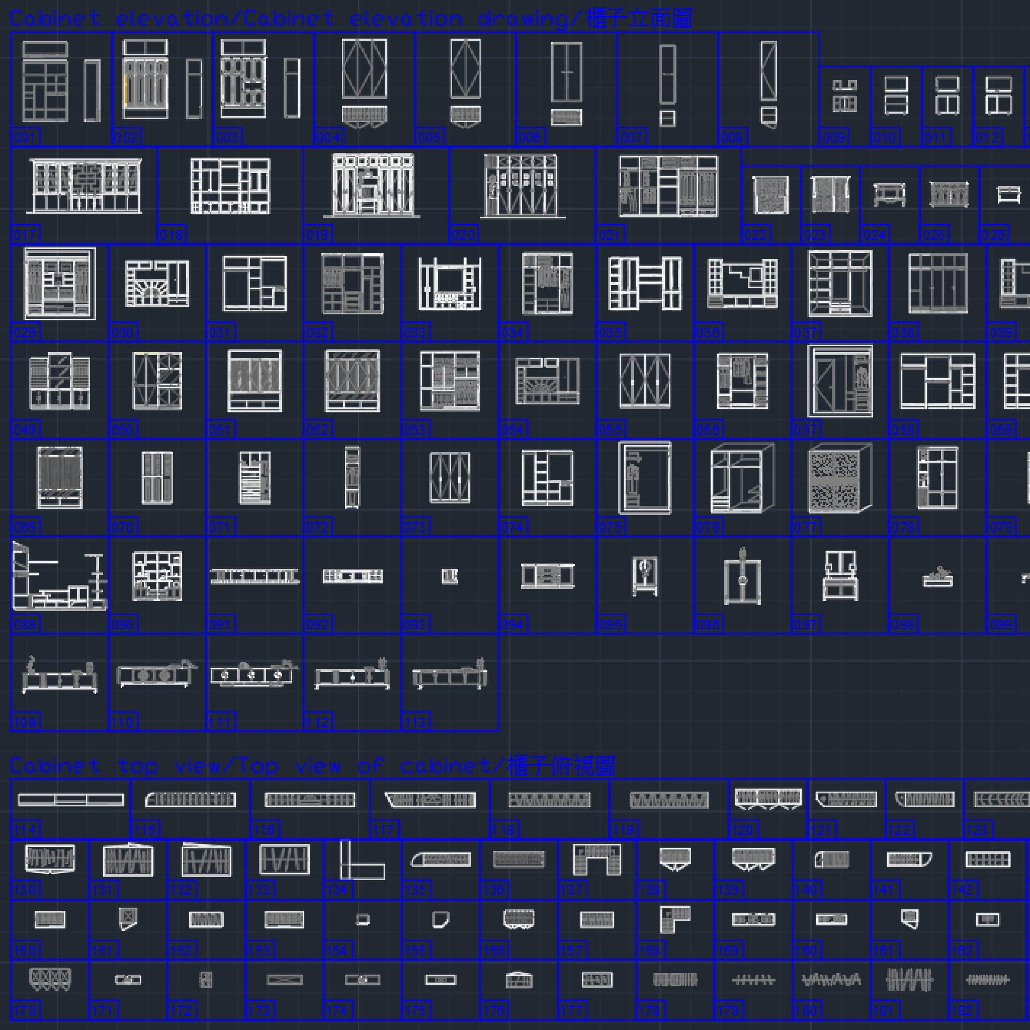 191 Furniture CAD Blocks DWG – Cabinet Top & Elevation | AutoCAD Cabinet Blocks Pack