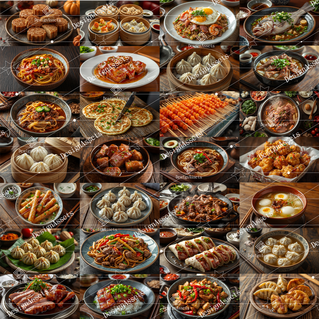 Chinese Food Photo Pack (50 Images) – Dumplings, Noodles & Classic Chinese Cuisine - DesignAssets