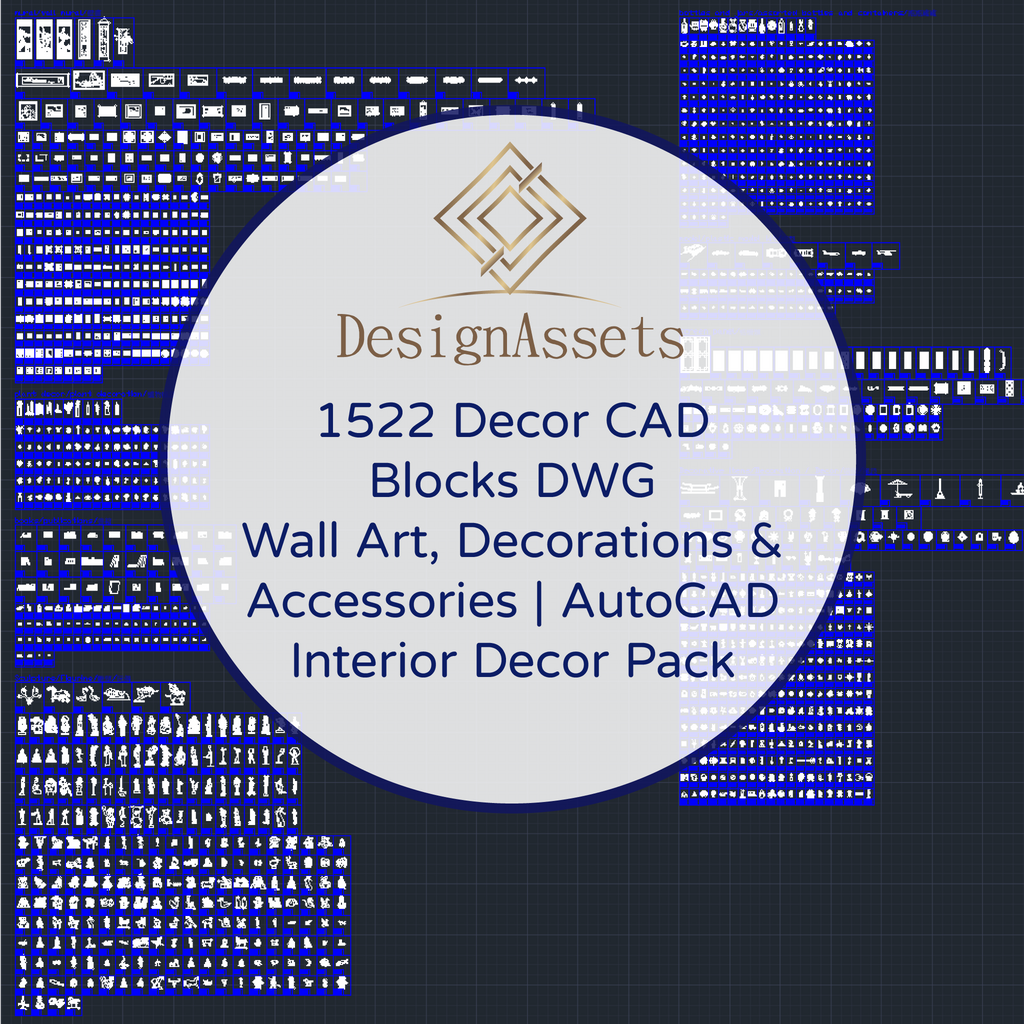 1522 Decor CAD Blocks DWG – Wall Art, Decorations & Accessories | AutoCAD Interior Decor Pack - DesignAssets