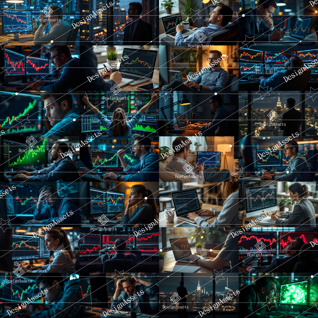 Investor Emotion Photo Pack (50 Images) – Fear, Greed & Stock Market Psychology - DesignAssets