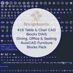 416 Table & Chair CAD Blocks DWG – Dining, Office & Seating | AutoCAD Furniture Blocks Pack - DesignAssets