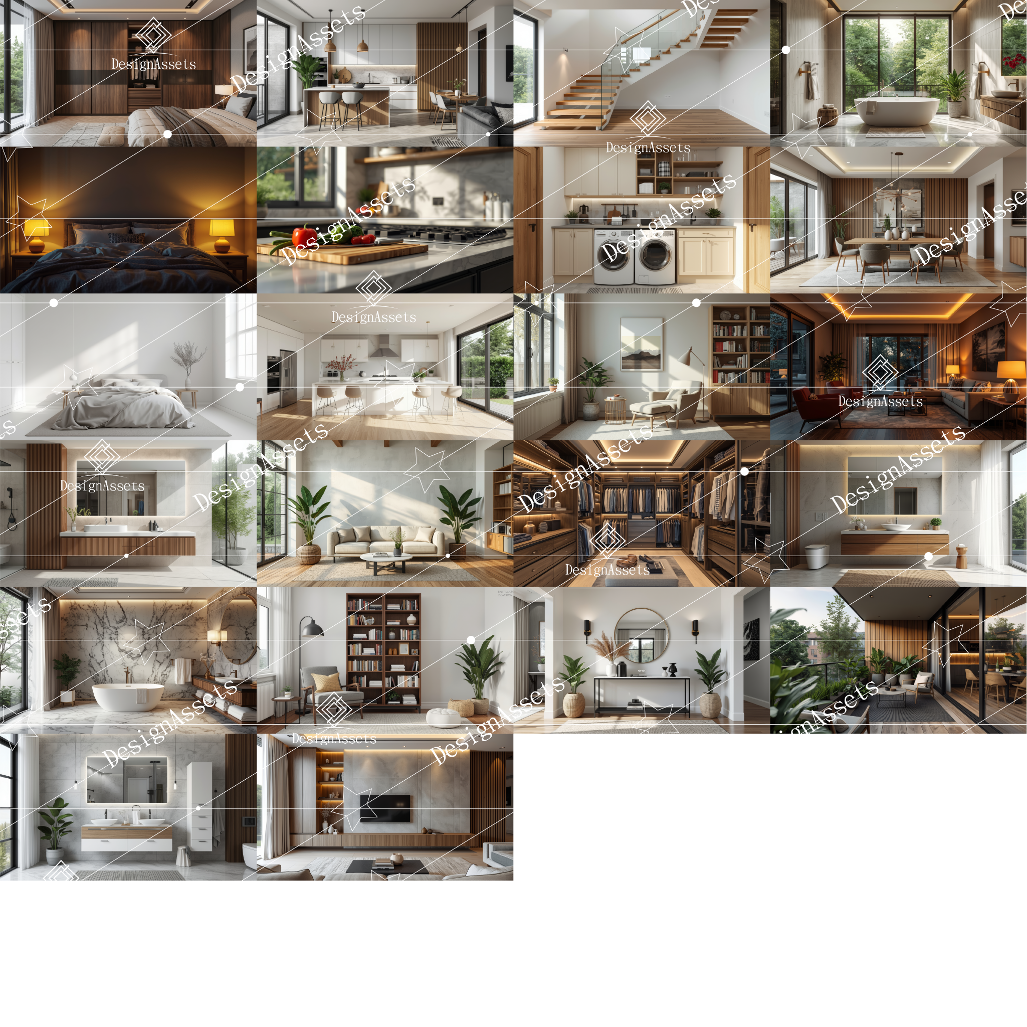 Modern Home Interior Photo Pack (50 Images) – Living Room, Kitchen & Bedroom Design