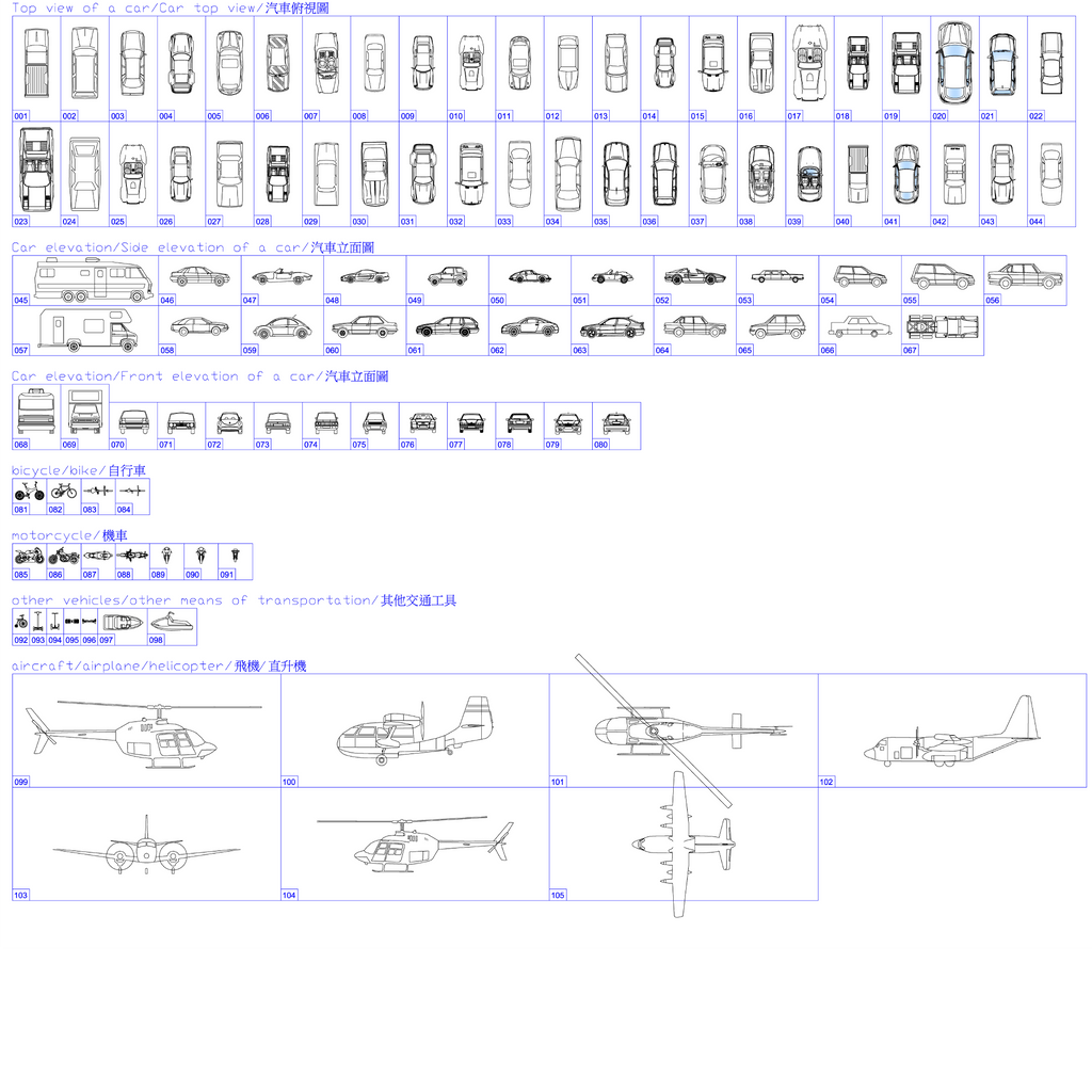 105 Transportation CAD Blocks DWG- Car, Bike, Aircraft AutoCAD Blocks - DesignAssets