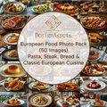European Food Photo Pack (50 Images) – Pasta, Steak, Bread & Classic European Cuisine