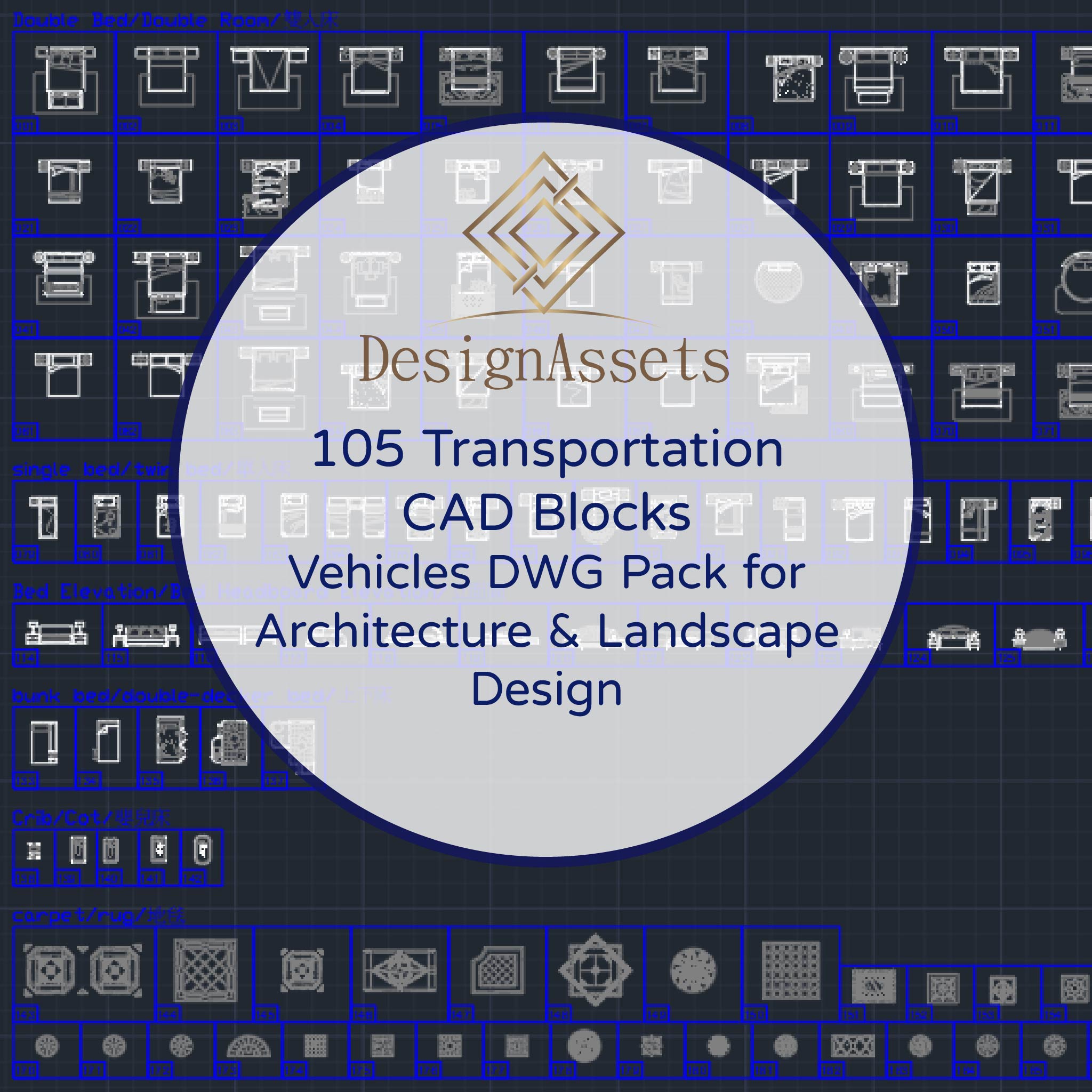 200 Bed CAD Blocks DWG – Single, Double, Bunk & Baby Bed | AutoCAD Furniture Blocks Pack