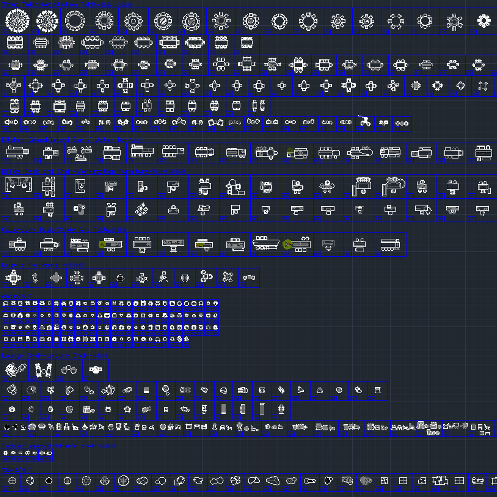 416 Table & Chair CAD Blocks DWG – Dining, Office & Seating | AutoCAD Furniture Blocks Pack - DesignAssets