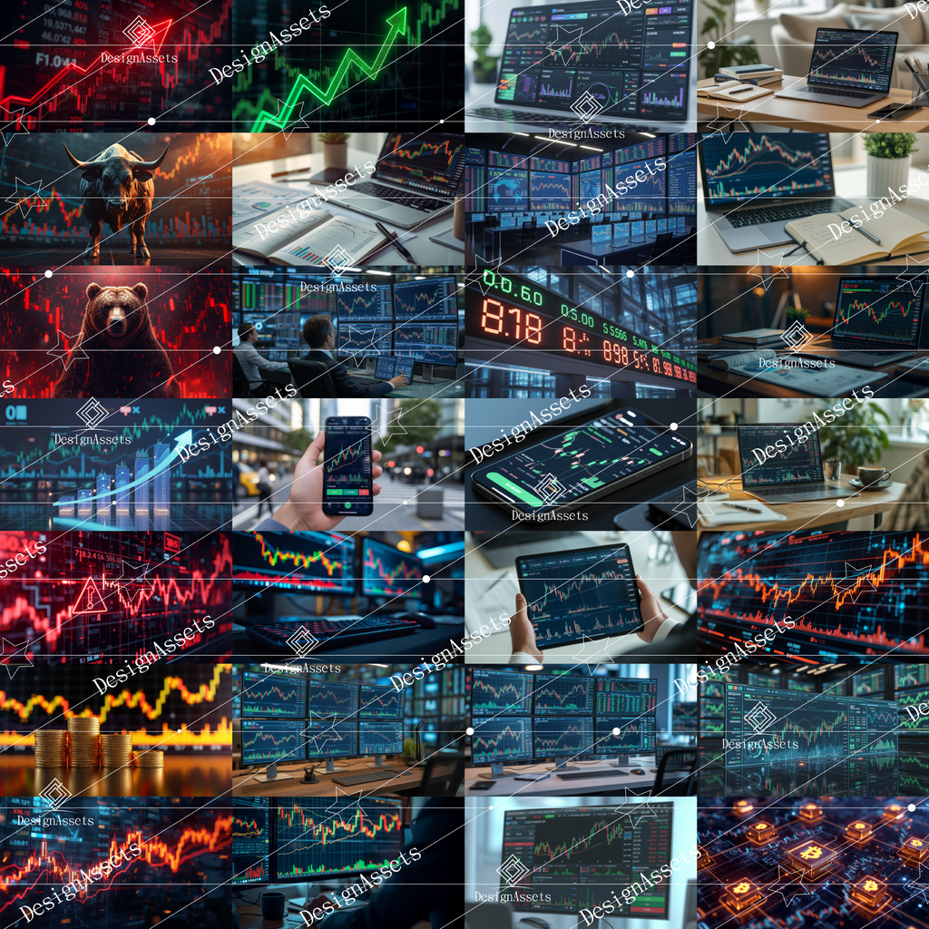 Stock Vision Photo Pack (50 Images) – Investment, Trading & Financial Market Concepts - DesignAssets