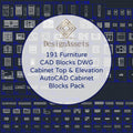 191 Furniture CAD Blocks DWG – Cabinet Top & Elevation | AutoCAD Cabinet Blocks Pack - DesignAssets