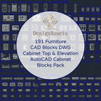 191 Furniture CAD Blocks DWG – Cabinet Top & Elevation | AutoCAD Cabinet Blocks Pack - DesignAssets