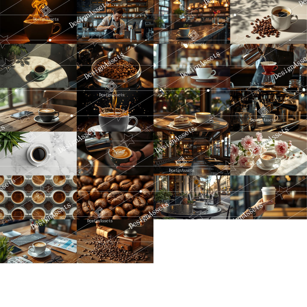Coffee Lifestyle Photo Pack (50 Images) – Cafe, Latte & Everyday Coffee Moments - DesignAssets
