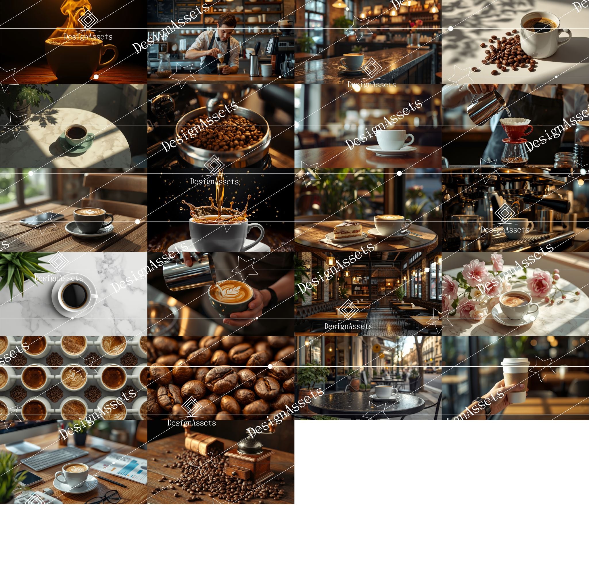 Coffee Lifestyle Photo Pack (50 Images) – Cafe, Latte & Everyday Coffee Moments - DesignAssets