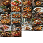 European Food Photo Pack (50 Images) – Pasta, Steak, Bread & Classic European Cuisine - DesignAssets