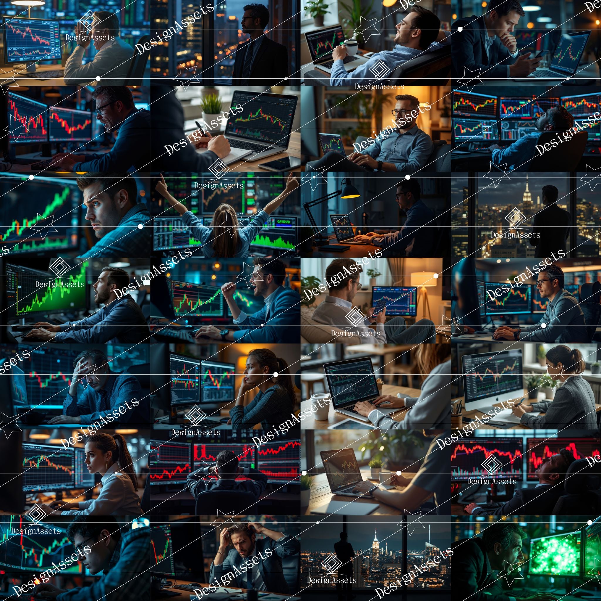 Investor Emotion Photo Pack (50 Images) – Fear, Greed & Stock Market Psychology - DesignAssets