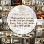 Modern Home Interior Photo Pack (50 Images) – Living Room, Kitchen & Bedroom Design - DesignAssets