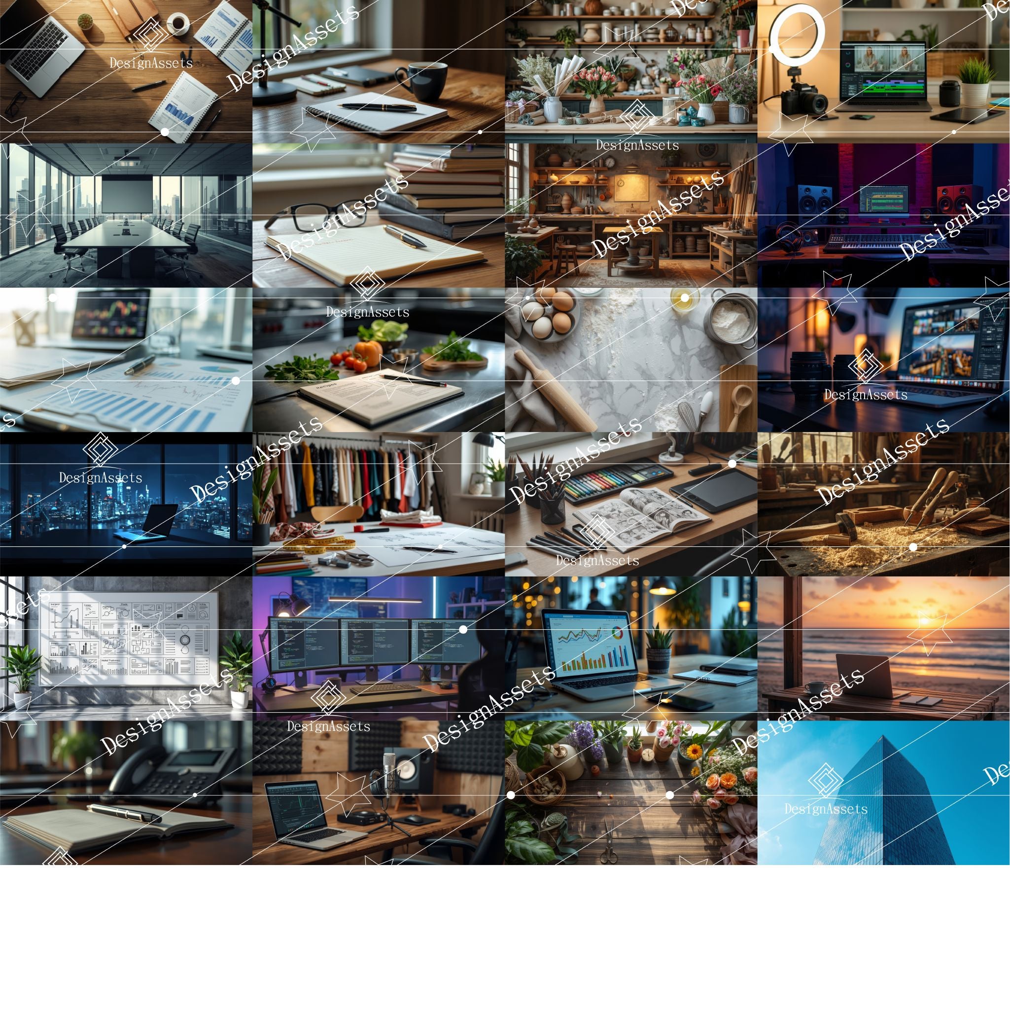 Modern Work Scene Photo Pack (52 Images) – Office, Laptop & Productivity Stock Photos - DesignAssets