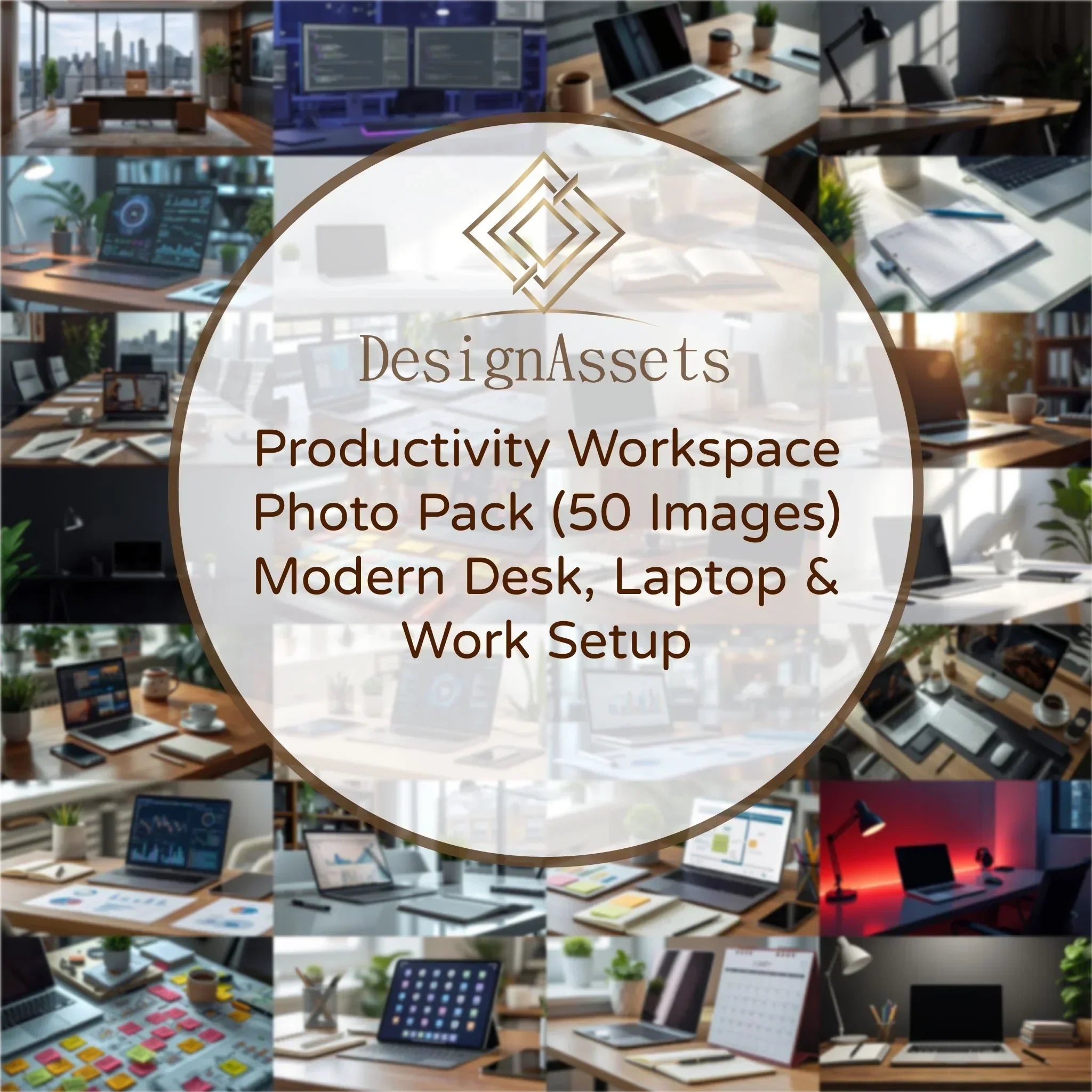 Productivity Workspace Photo Pack (50 Images) – Modern Desk, Laptop & Work Setup - DesignAssets