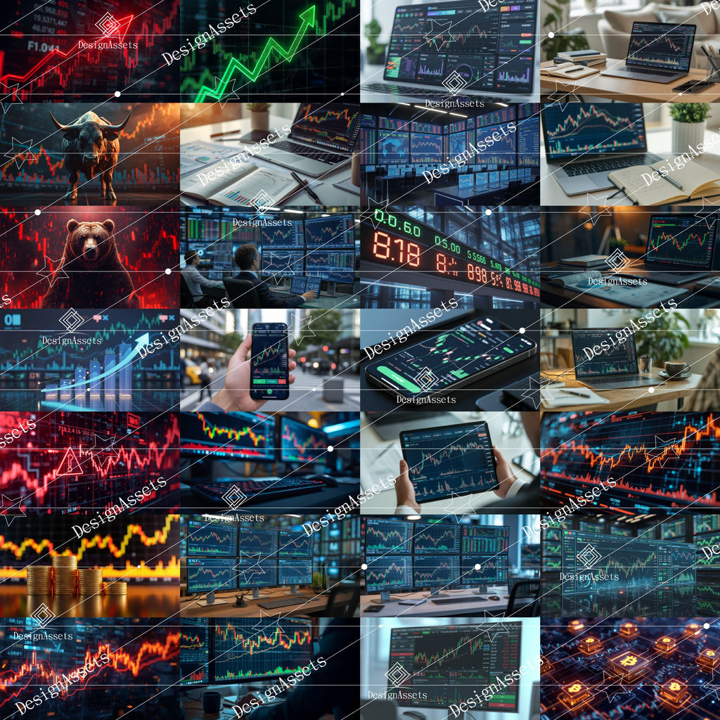 Stock Vision Photo Pack (50 Images) – Investment, Trading & Financial Market Concepts - DesignAssets